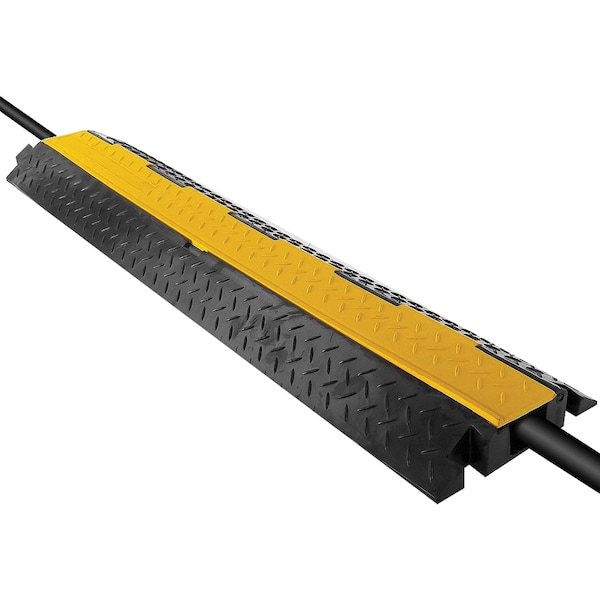Pyle Cable Ramp, 1.18 in H, 39.40 in L, 5.11 in W, 1 Channel, Thermoplastic Rubber, Bright Yellow PCBLCO102 - main